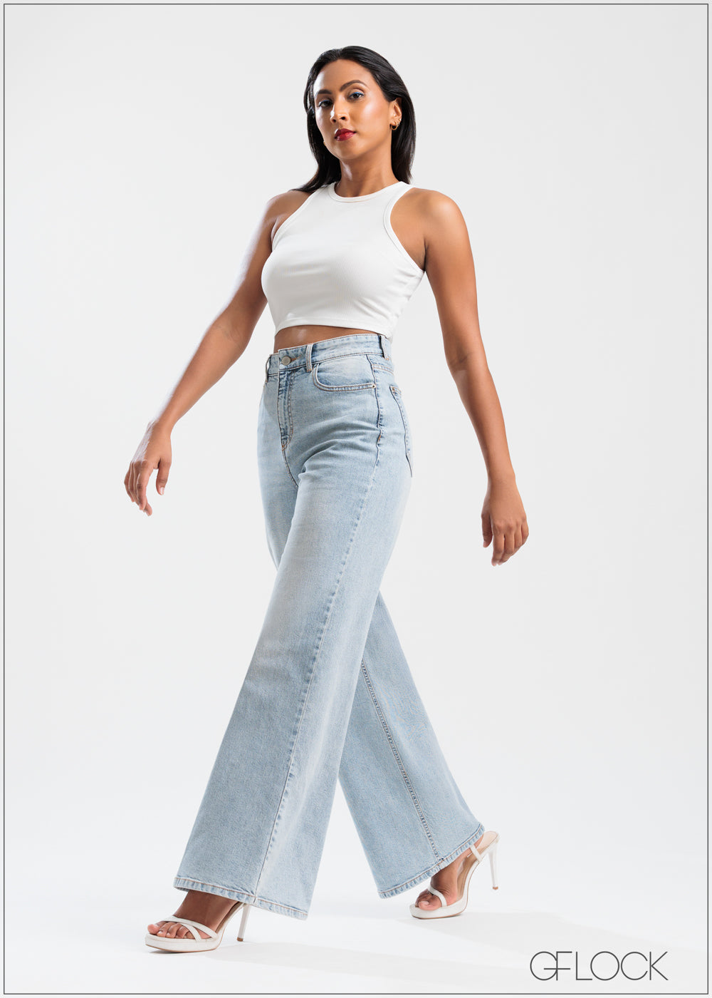 Wide Leg Moon Wash Jean - Long Length - 250625