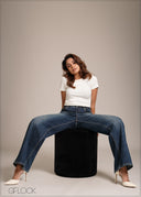 Mid Blue Wide Leg Jean - Long Length - 241225D