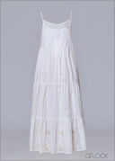 Hand Embroidered Strappy Maxi Dress -231125