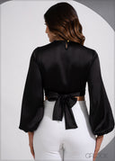 Cross Over Tie Up Detailed Top - 190523