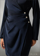 Pleat Detail Wrap Blazer Dress - 270625