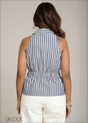 Halter Neck Stripe Top - 301026