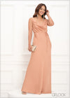 Cowl Neck Bais Tie Up Detailed Maxi Dress - 290923