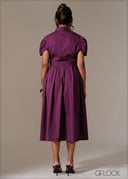 Shirt Collar Button Down Dress - 241125