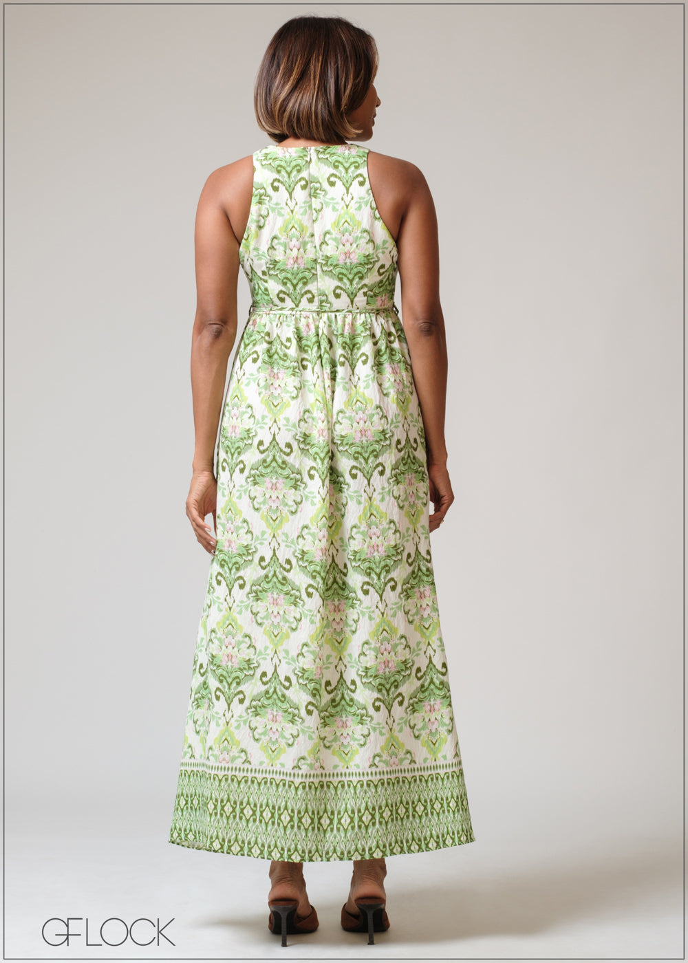 Border Printed Maxi Dress - 230625