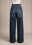 Mid Blue Wide Leg Jean - Short Length - 241225D