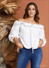 Off Shoulder Frill Detailed Top - 020424