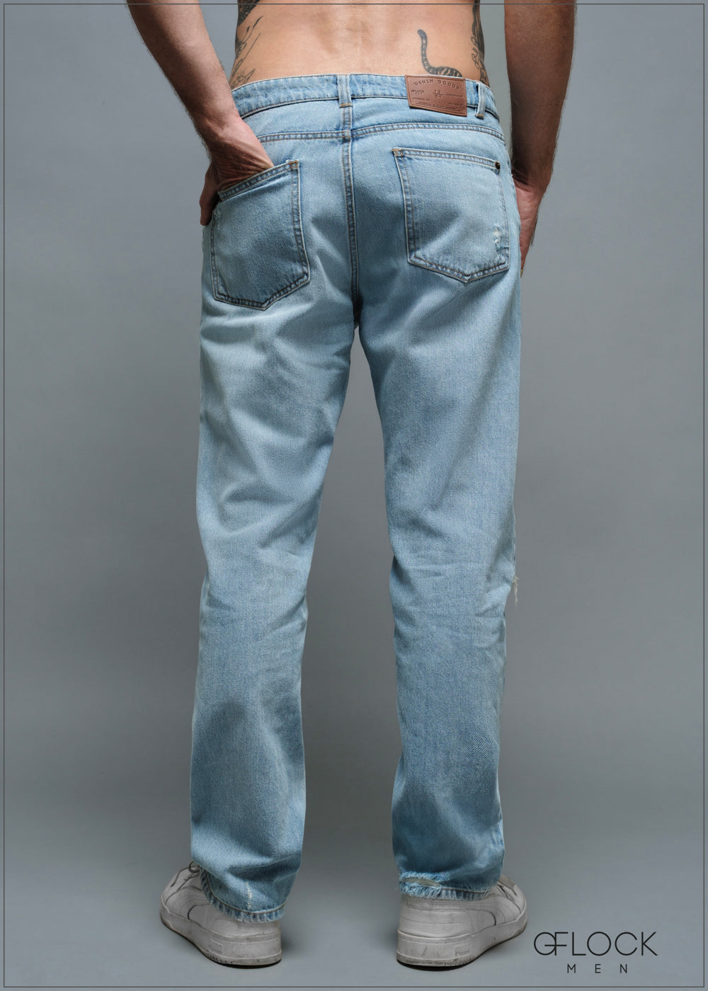 Straight Fit Ribbed Jeans - Long Length - 010925