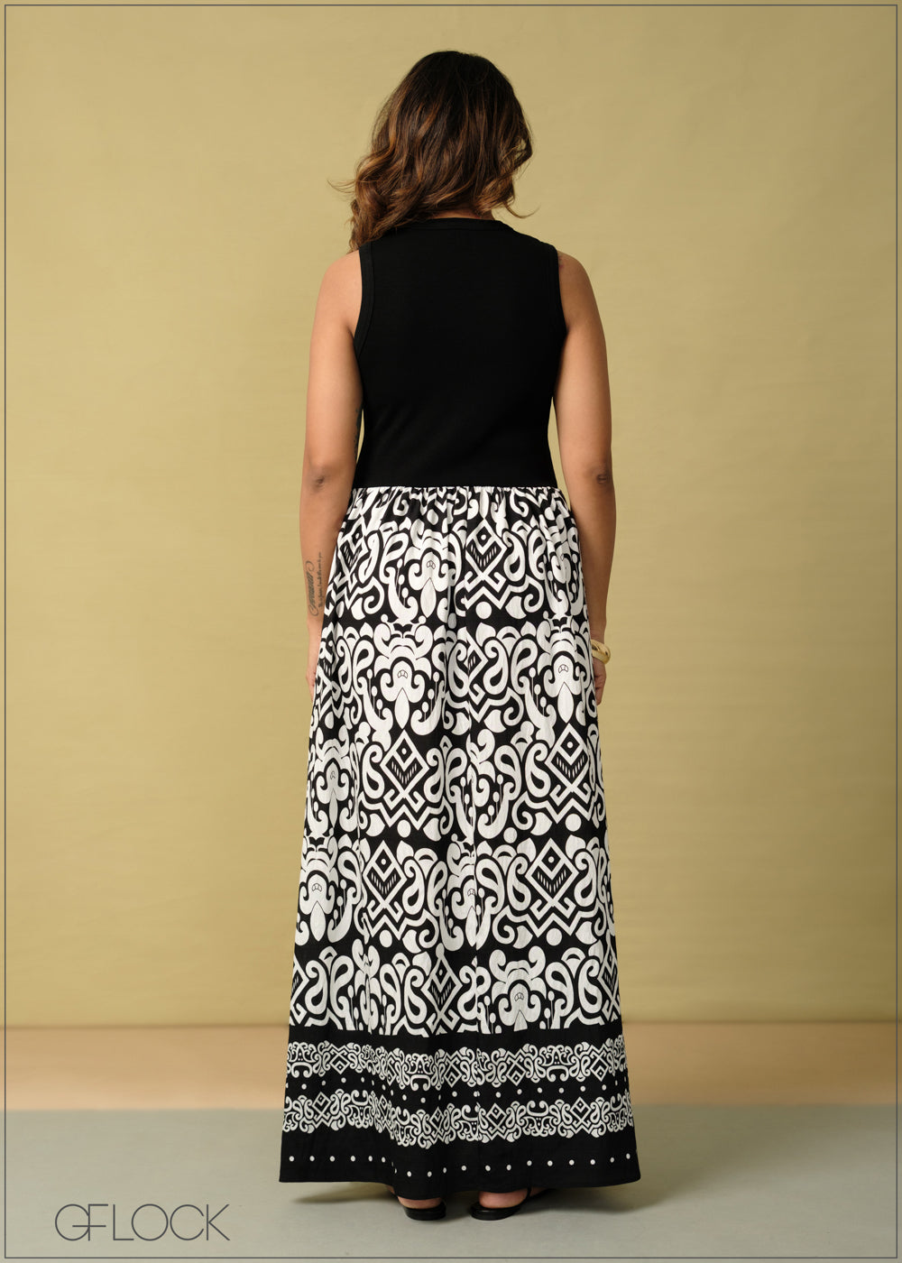 Contrast Printed Dress - 260925