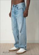 Ripped Straight Leg Jean - Long Length - 281026