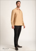 Half Placket Long Sleeve Shirt - 171024