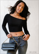 One Shoulder Rib Top - 200226