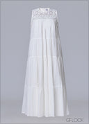 Crochet Yoke Hand Embroidered Maxi Dress - 231125