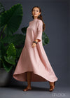 100% Genuine Linen High-Low Hem Dress - 080124