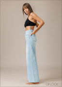 Light Wash Wide Leg Jean - Long Length - 210326D