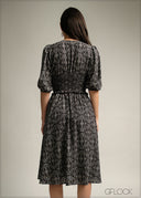 Smock Detail Midi Dress - 220825
