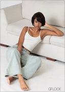 Wide Leg Moon Wash Jean - Short Length - 230926D