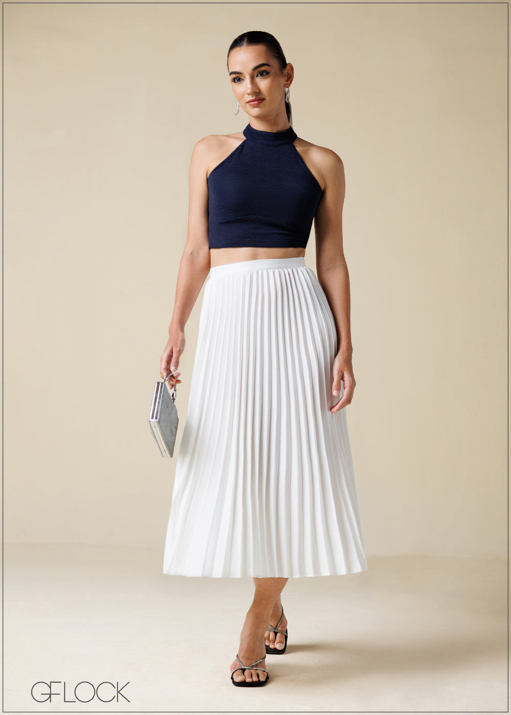 Pleated Midi Skirt - 250725