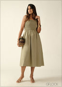 Smocked Midi Dress - 100726