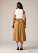 Contrast Midi Dress - 150626