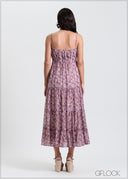 Bustier Detailed Tiered Maci Dress - 310325
