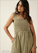 Smocked Midi Dress - 100726