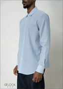 Long Sleeves Normal Collar Stripe Shirt - 281026