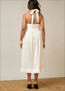 Solid Midi Dress - 300326