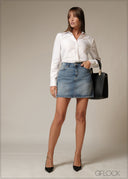 Light Blue Mini Skirt - 230226D