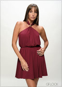 Halter Neck Mini Dress - 090226