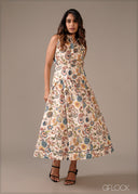 Sleeveless Printed Dress - 290726