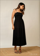Smocked Tie-Up Dress - 300326