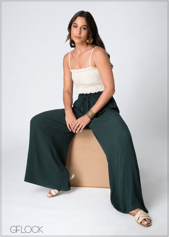 Elasticated Waist Wide Leg Pant - 020924