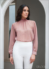 Blouse With Puff Sleeves And Smocked Detail - 061123