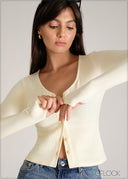 Button Down Long Sleeve Top - 110626