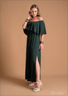 Off Shoulder Slit Detail Maxi Dress - 220324