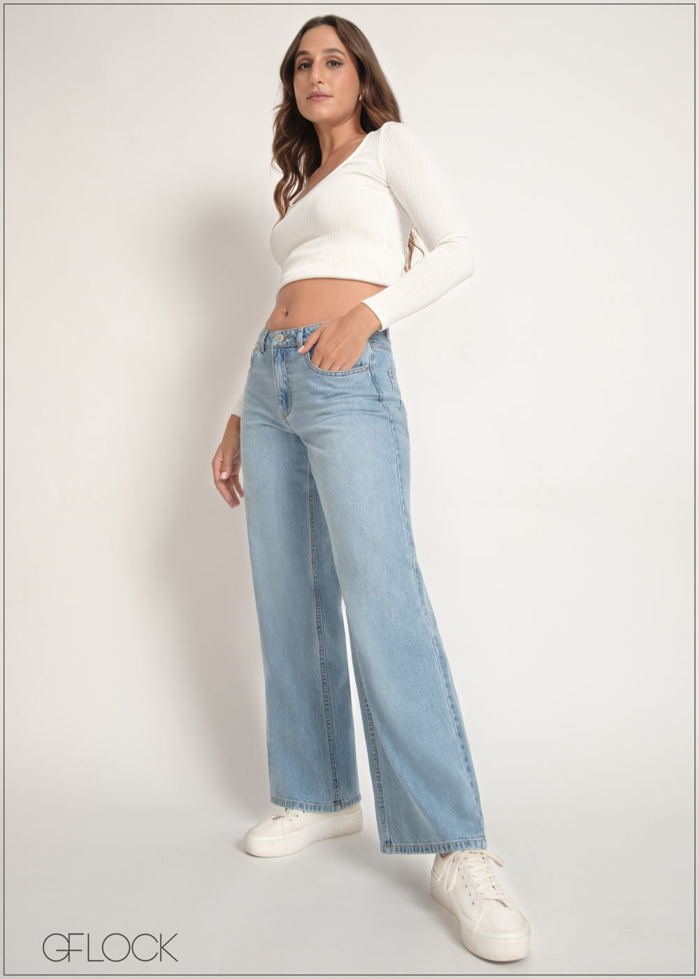 Light Blue Low Waist Jean - 080624