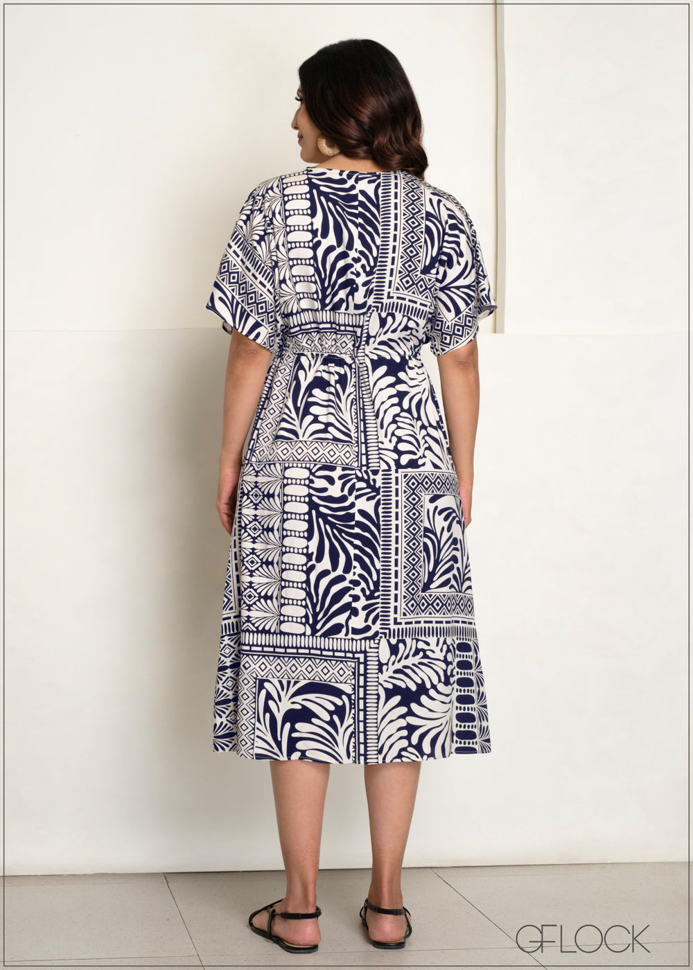 V-Neck Kaftan Dress - 140625