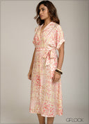 Batwing Sleeve Shirt Dress - 301026
