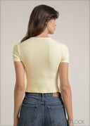 Contrast Piping Rib Top - 030826
