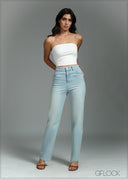 Light Wash Straight Leg Jean - Long Length - 250626