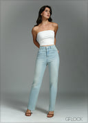 Light Wash Straight Leg Jean - Long Length - 250626