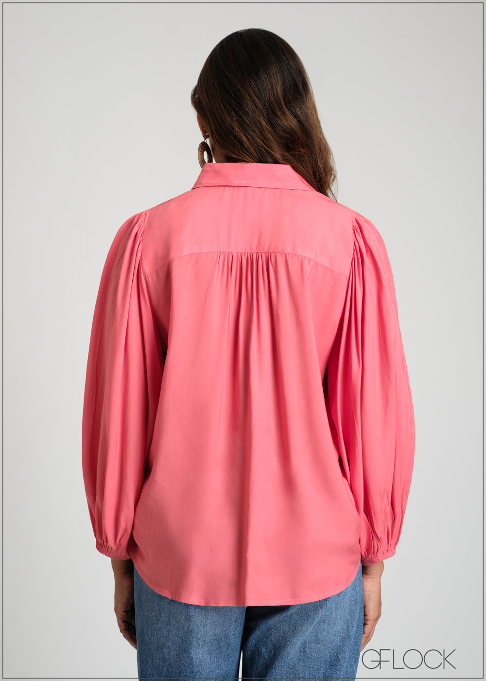 Regular Collar Puff Sleeve Top - 100425I