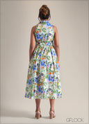 Collared Neck Button Down Dress - 250825