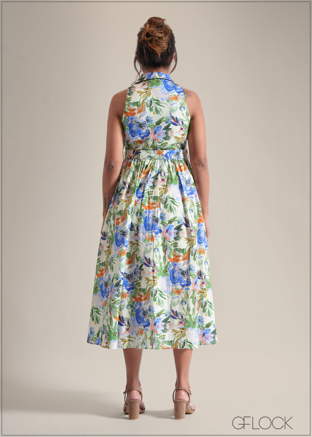 Collared Neck Button Down Dress - 250825