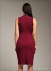 Gathered Bodycon Midi Dress - 080925