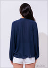 Embroidery Long Sleeve Top - 300425