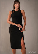 Cut-Out Detailed Bodycon Midi Dress - 160326