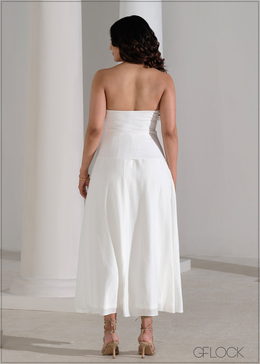 Strapless Flare Maxi Dress - 090625