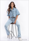 Short Sleeve Trucker Jacket - 230823